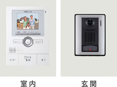 室内と玄関のテレビドアホン画像